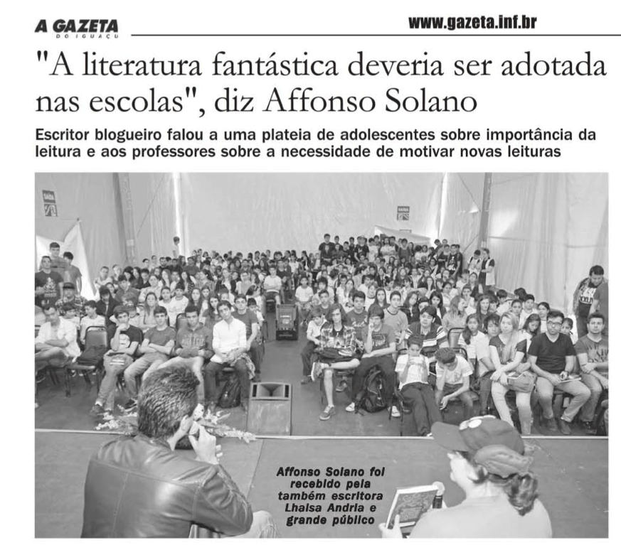 Bate-papo sobre Literatura Fantástica com o Affonso&nbsp;Solano